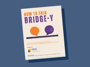 A graphic with a preview of the report, How to talk bridge-y