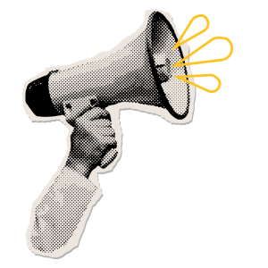 An illustrated graphic of a megaphone.